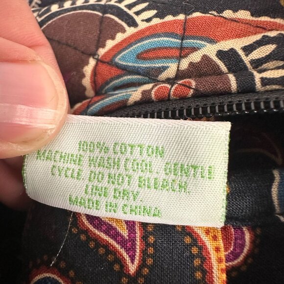 Vera Bradley Paisley Shoulder Bag Adjustable Strap Zipper Closure Multi-Color - Picture 7 of 7